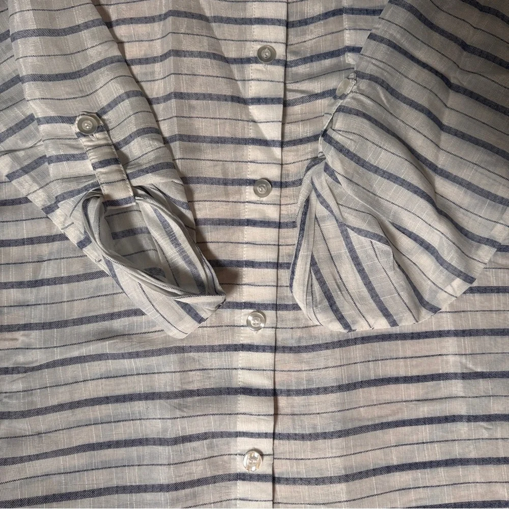 Apt. 9 Blue‎ and White Striped Sheet Shirt dress cover up